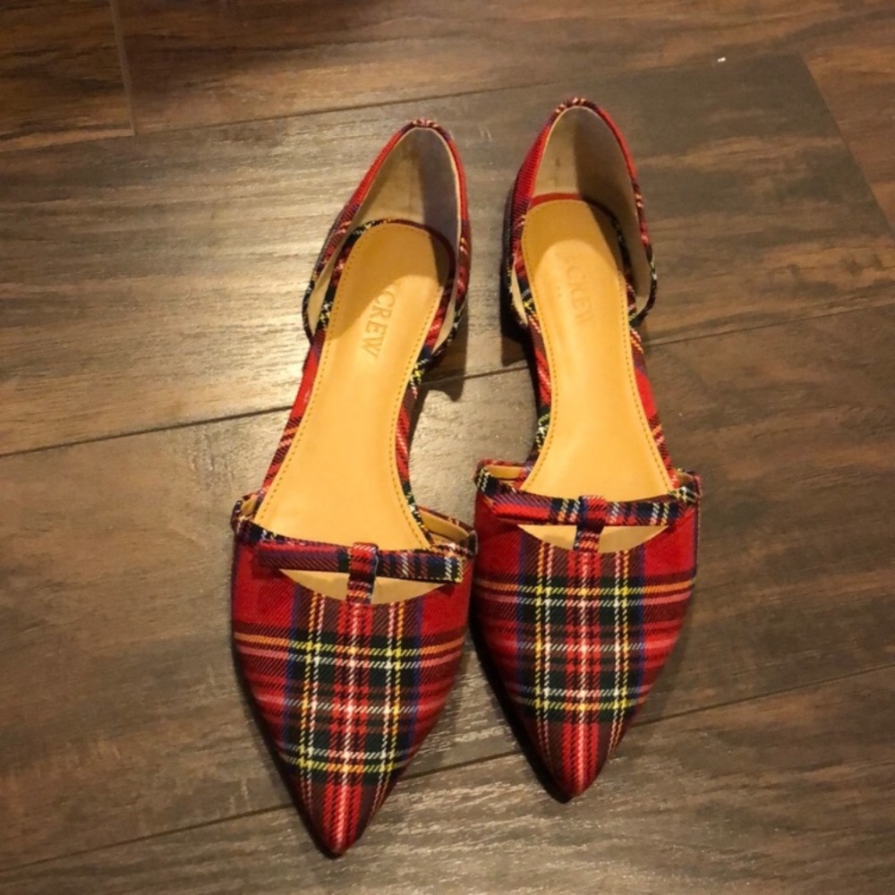 J. Crew size 7.5 Plaid Flats